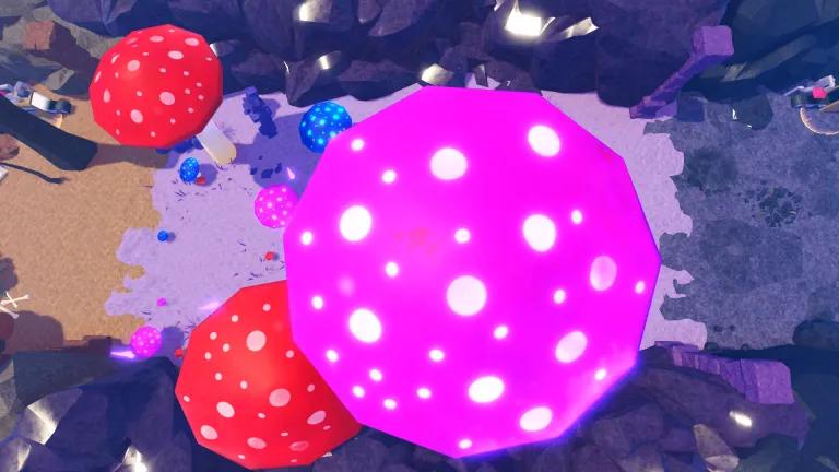 Mushroom Forest zone screenshot from Slime RNG