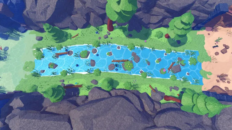 River zone screenshot from Slime RNG